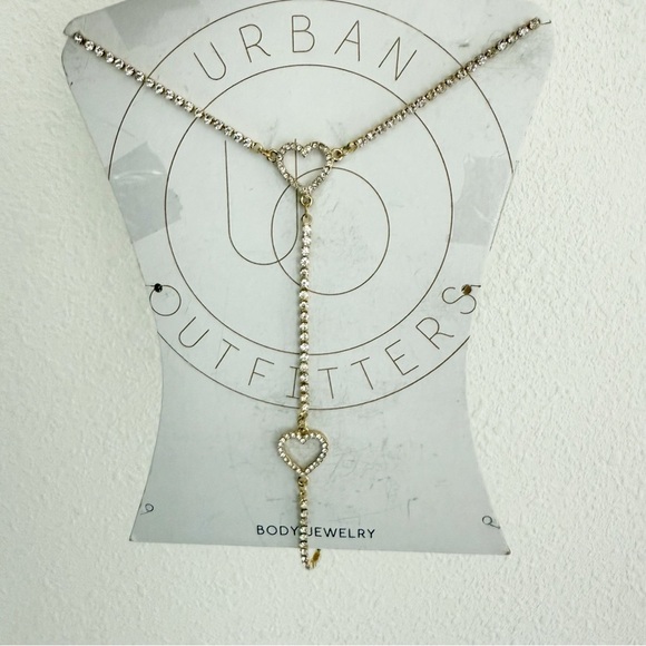 Urban Outfitters Gold Heart Rhinestone Body Chain - Picture 5 of 5
